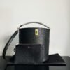 BUCKET Soft Grain Beef Leather Bucket Bag Black  Size:23*24.5*23cm