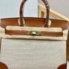 Birkin Canvas Platinum Bag 30